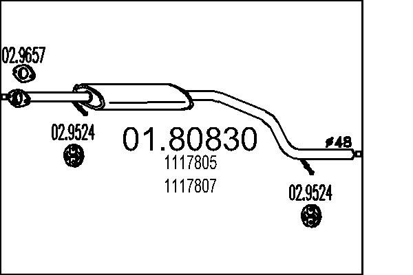 Middle Silencer - 01.80830 MTS