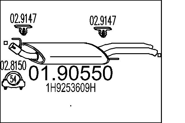 Silenziatore posteriore - 01.90550 MTS