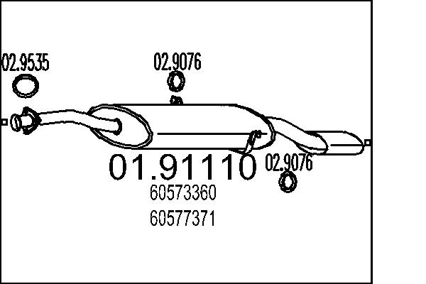 Silenziatore posteriore - 01.91110 MTS
