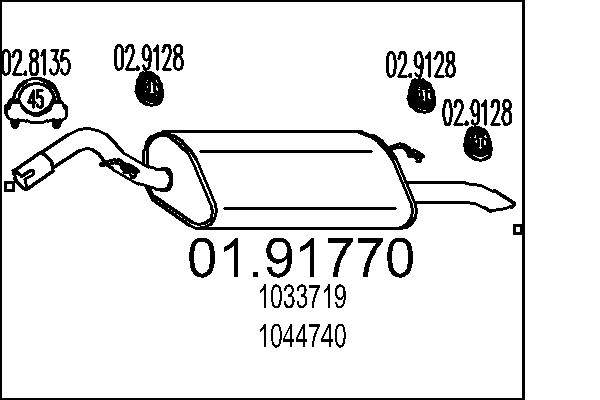 Silenziatore posteriore - 01.91770 MTS