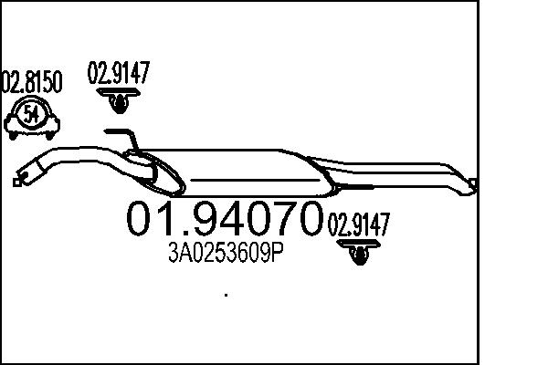 Silenziatore posteriore - 01.94070 MTS