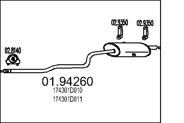 Silenziatore posteriore - 01.94260 MTS