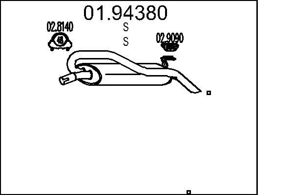 Silenziatore posteriore - 01.94380 MTS