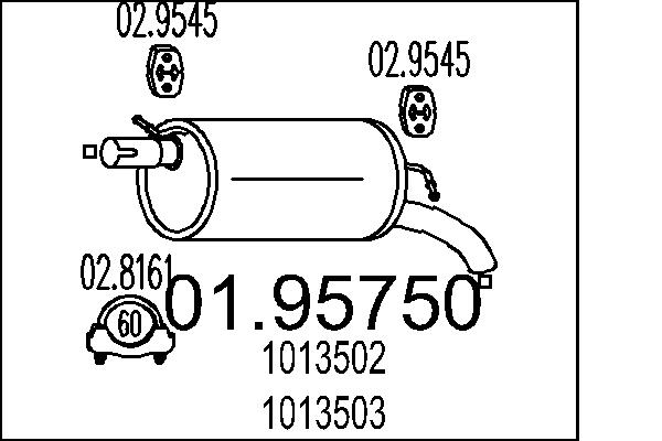 Silenziatore posteriore - 01.95750 MTS
