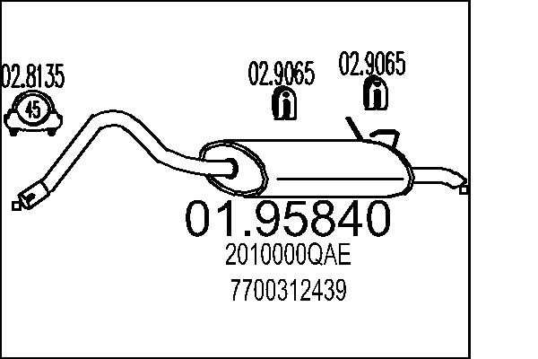 Silenziatore posteriore - 01.95840 MTS