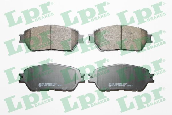 Комплект тормозных колодок, дисковый тормоз - 05P1792 LPR