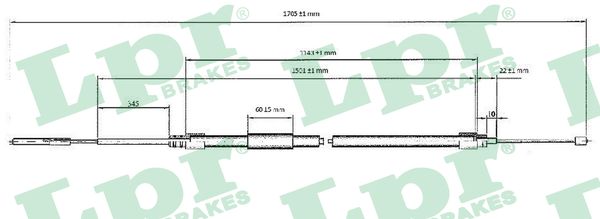 Cable, parking brake - C0077B LPR