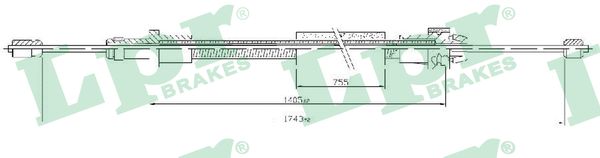 Cable, parking brake - C0093B LPR