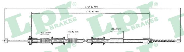 Cable, parking brake - C0166B LPR