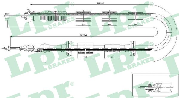 Cable, parking brake - C0206B LPR