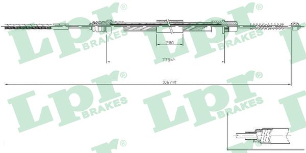 Cable, parking brake - C0209B LPR