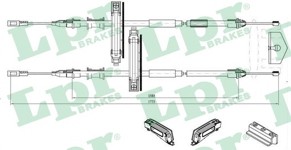 Cable, parking brake - C0224B LPR