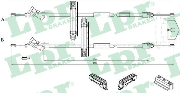 Cable, parking brake - C0225B LPR
