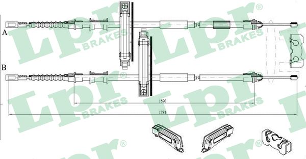 Cable, parking brake - C0226B LPR