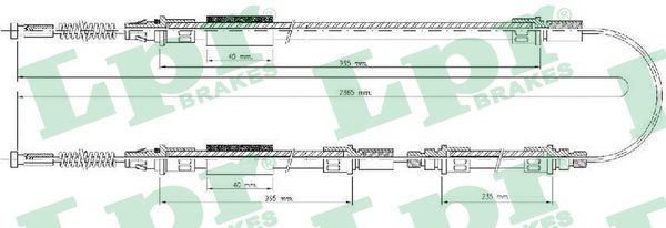 Cable, parking brake - C0277B LPR