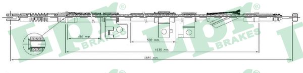 Cable, parking brake - C0309B LPR