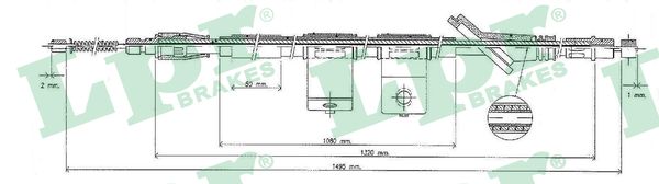 Cable, parking brake - C0323B LPR