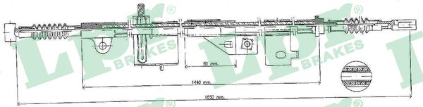 Cable, parking brake - C0500B LPR