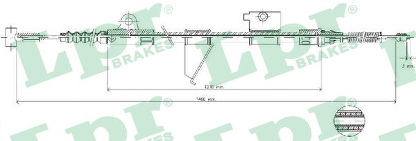 Cable, parking brake - C0512B LPR