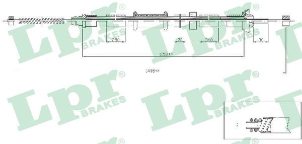 Cable, parking brake - C0518B LPR