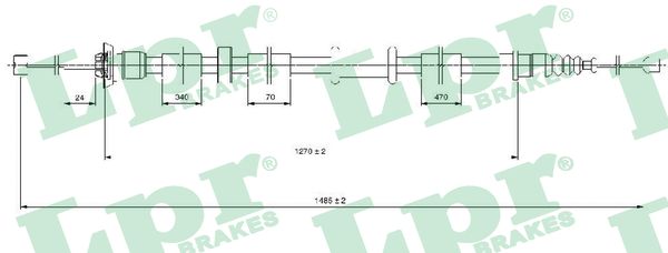 Cable, parking brake - C0520B LPR