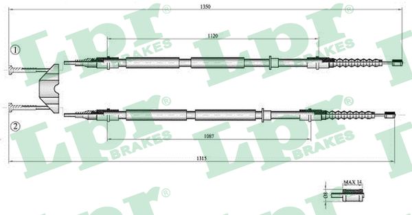 Cable, parking brake - C0537B LPR