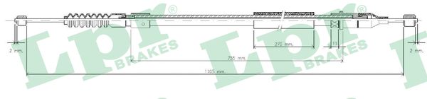 Cable, parking brake - C0555B LPR