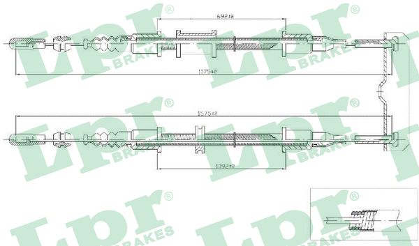 Cable, parking brake - C0571B LPR