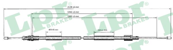 Cable, parking brake - C0621B LPR