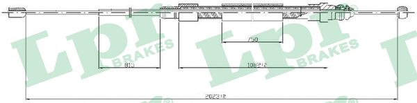 Cable, parking brake - C0715B LPR