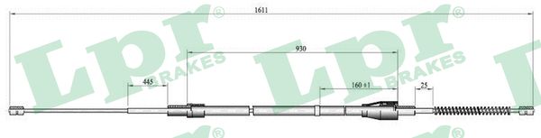 Cable, parking brake - C0809B LPR