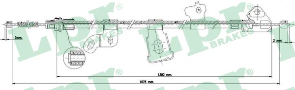 Cable, parking brake - C0890B LPR