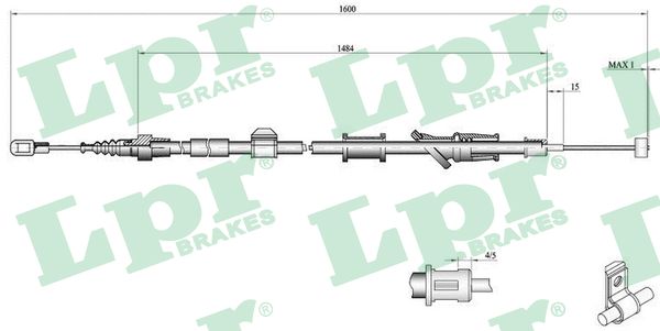 Cable, parking brake - C0921B LPR