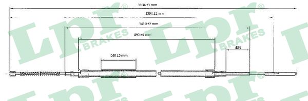 Cable, parking brake - C0955B LPR