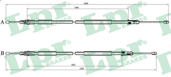 Cable, parking brake - C1399B LPR