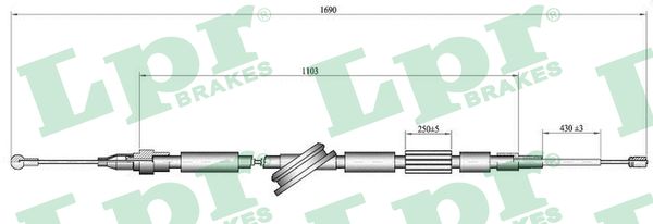 Cable, parking brake - C1519B LPR