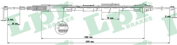 Cable, parking brake - C1578B LPR