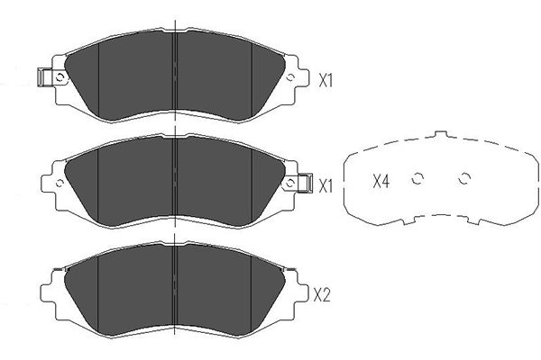 Brake Pad Set, disc brake - KBP-1001 KAVO PARTS