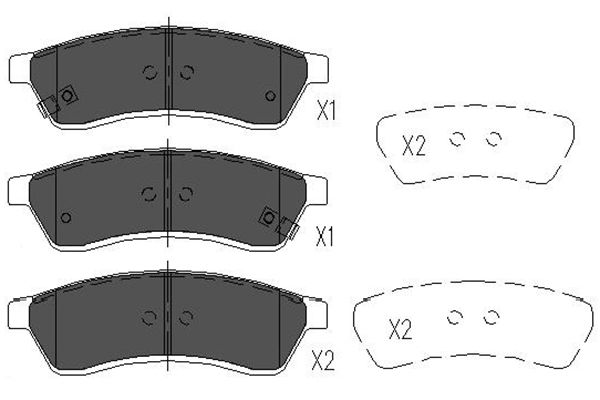 Kit pastiglie freno, Freno a disco - KBP-1012 KAVO PARTS