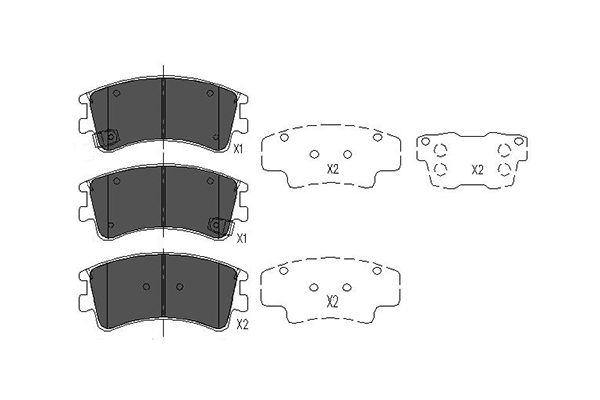 Комплект тормозных колодок, дисковый тормоз - KBP-4512 KAVO PARTS