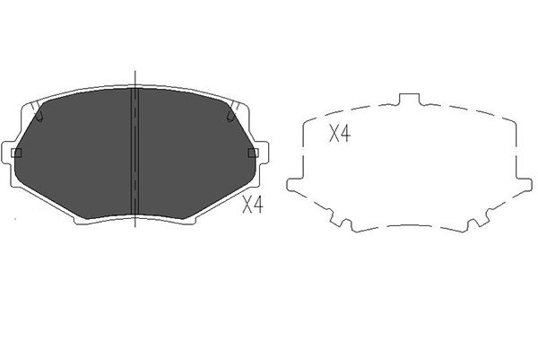 Kit pastiglie freno, Freno a disco - KBP-4527 KAVO PARTS
