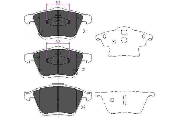 Brake Pad Set, disc brake - KBP-4553 KAVO PARTS