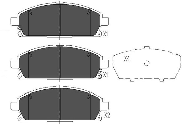 stabdžių trinkelių rinkinys, diskinis stabdys - KBP-6515 KAVO PARTS