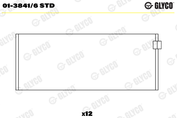 Bronzina di biella - 01-3841/6 STD GLYCO