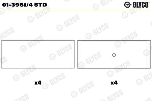 Bronzina di biella - 01-3961/4 STD GLYCO