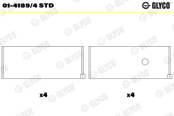 Big End Bearings - 01-4189/4 STD GLYCO