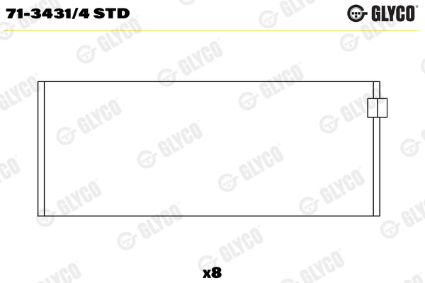 Шатунный подшипник - 71-3431/4 STD GLYCO
