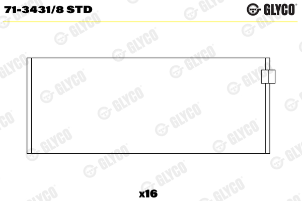 Big End Bearings - 71-3431/8 STD GLYCO