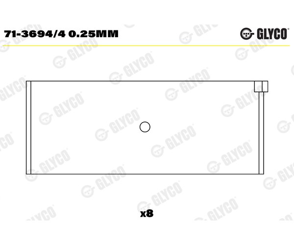 Big End Bearings - 71-3694/4 0.25MM GLYCO