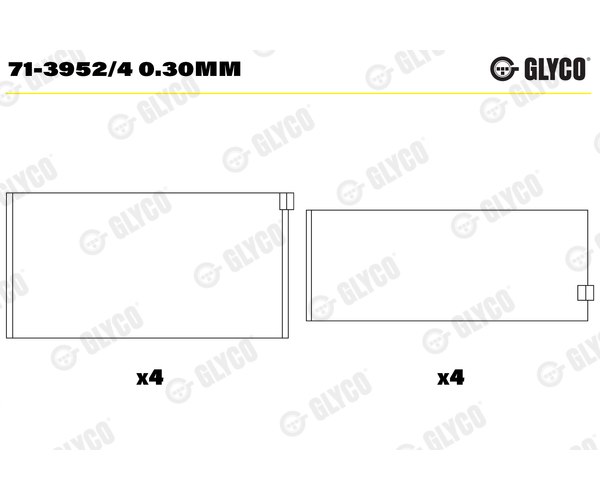 Big End Bearings - 71-3952/4 0.30MM GLYCO